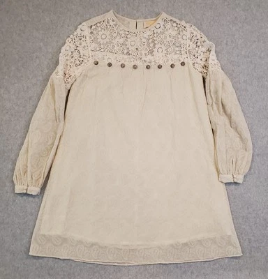 Vestido recto túnica de encaje Verb by Pallavi Singhee Anthropologie talla XS marfil NUEVO Foto 1 de 4