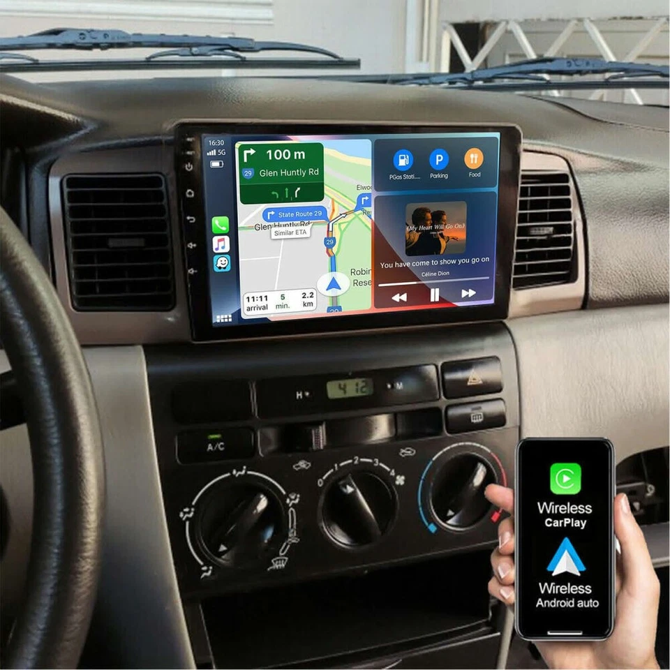 Radio estéreo para automóvil Apple Carplay para Toyota Corolla 2003-2008 Android15 navegación GPS Foto 1 de 4