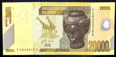 2020 CONGO - 20000 FRANCS - P#104 - GEM UNC - MB1 - Image 1 of 2