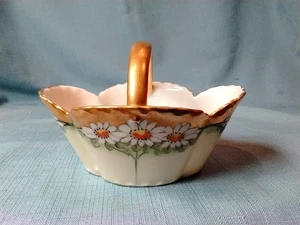  1909 Haviland Limoges handbemalter Porzellankorb - signiert / schweres Gold - 5x3" - Bild 1 von 7