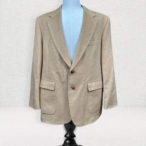 Vintage Hunt Valley 100% Camel Hair Blazer 46R Tan Two Button Made in USA - Picture 1 of 24