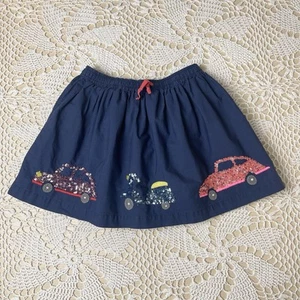 Mini Boden Girls 3-4 Navy Blue Sequin Cars Skirt - Picture 1 of 4