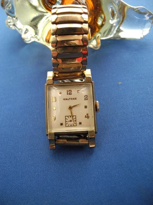 Vintage Waltham 19 Jewel 4 Adj's 750B Watch Running,SCALLOPED LUGS,10KGF CASE - Image 1 of 4