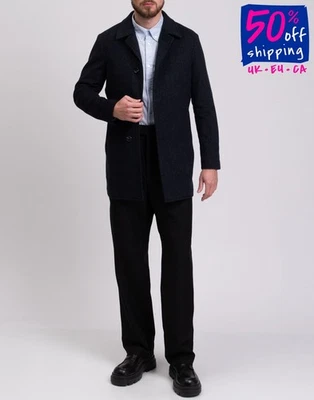 RRP€385 DOMENICO TAGLIENTE Baize Coat IT48 US38 M Cashmere & Wool Blend Striped - Image 1 of 4