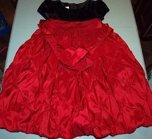 CINDERELLA 3T GIRLS DRESS BLACK BODICE FANCY MAROON SKIRT SASHTIEBACK BOW FORMAL - Picture 1 of 12