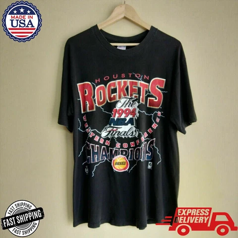 Vintage NBA Houston Rockets T Shirt Vintage Gift For Men Women Funny Black Tee Cover