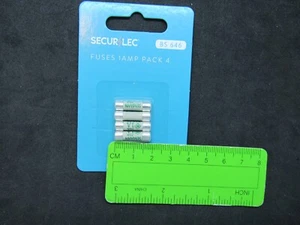 Tarjeta de 4 fusibles pequeños de 1 AMP (SECURLEC) fusible adaptador afeitadora (fusible de 20 mm) - Imagen 1 de 2