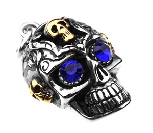 Edelstahl Anhänger Totenkopf Skull Totenkopf-Schmuck Biker-Schmuck Schädel Stein - Bild 1 von 3