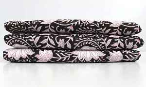 Indian Hand Block Printed Cotton Fabric Dressmaking Running Voile Fabric Craft - Picture 1 of 9