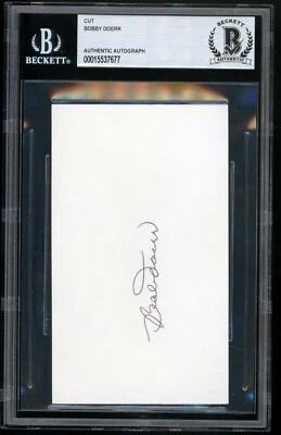 BOBBY DOERR Signed Cut Index Card Auto Beckett BAS Certified Authentic Signature - Image 1 of 2