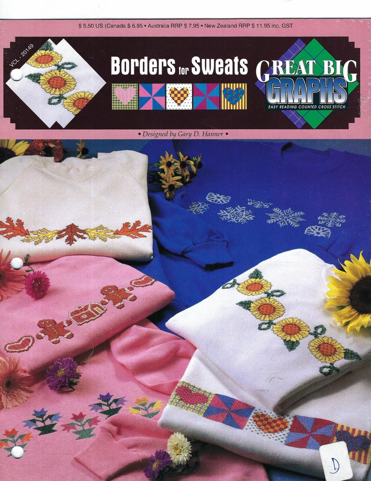 Borders for Sweats Great Big Graphs Cross Stitch Leaflet VCL20149 - Image 1 of 1
