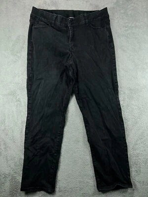 Pantalones de mezclilla para mujer LANE BRYANT Plus 20 negros rectos cómodos elásticos tiro alto 39x31 Foto 1 de 4