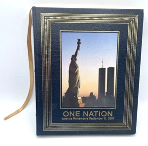 ONE NATION America Remembers September 11, 2001 9/11 Leather 1st Edition - Imagen 1 de 7