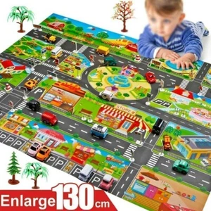 Kinderteppich Doppelseitig Straßenteppich Spielteppich Spielmatte Auto Straße H - Bild 1 von 7