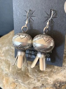 Native American Navajo Sterling Silver Naja Earrings Size 1" 01044 - Picture 1 of 11