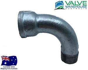 Galvanised Malleable Bend - Male & Female BSP - 8mm (1/4") - 100mm (4") - Picture 1 of 4