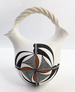 Acoma Pueblo Keramik Hochzeit Vase signiert Vallo - Bild 1 von 8