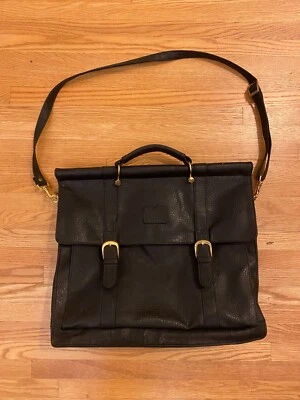 Maletín de cuero negro Accent con correa para el hombro para hombres correas magnéticas Foto 1 de 4