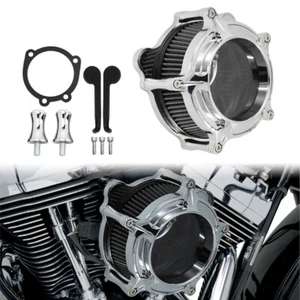 Clear Air Cleaner Grey Intake Filter Chrome For Harley Touring Road King 2000-07 - Picture 1 of 9