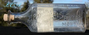 Antigua botella de farmacia BUTTE MONTANA OPIO en relieve con etiqueta BIM marrón MEZCLA - Imagen 1 de 5