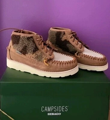 New Campsides Sebago Cyugs Camo Women Shoes  Booties Sz 8 Camel Boots Holiday - Image 1 of 4