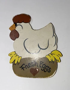 "Fresh Eggs" Chicken in Nest Fridge Magnet - Picture 1 of 12