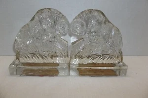 Vintage Paar Frantisek Pazourek Widder Glas Buchstützen Statue Böhmen Tschechisches Glas - Bild 1 von 11