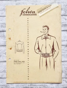Felwa Lederbekleidung Herren Mofa Jacke Mode Kleidung Werbung Reklame Vintage - Picture 1 of 2