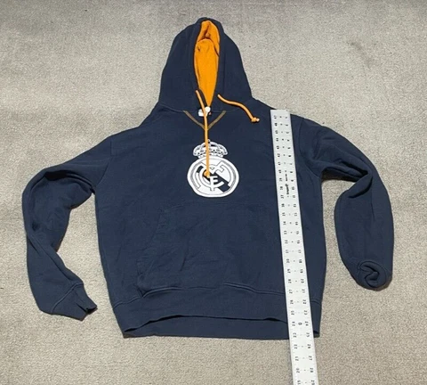 Real Madrid Men's Blue Long Sleeve Hoodie Size S Cover