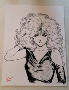 Impresión artística tinta ilustración dibujo diseño dama estilo moda 8,5x11 por llave - 1 - Imagen 1 de 8