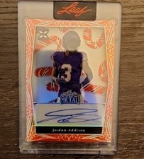 Jordan Addison 2023 Leaf Metal Christmas XRC Autograph Auto Candy Cane Prizm 1/3