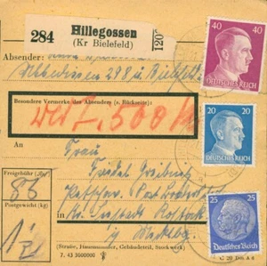 Paketkarte DR Hillegossen Bielefeld Stieghorst - Bild 1 von 2