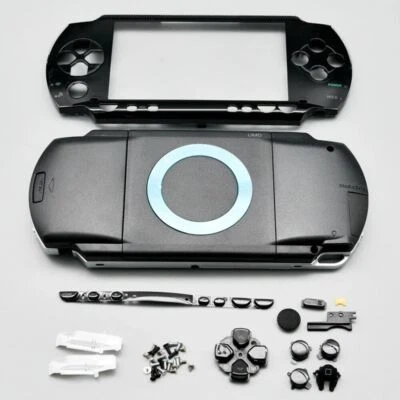 PSP 1000 Faceplate Shell Housing Full Housing Case w/ Buttons - Black - Image 1 of 4