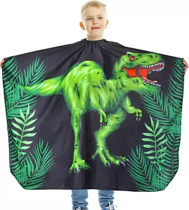 Kids Haircut Cape Waterproof Barber Cape Cover, Dinosaur Hair Cutting Cape for B - Picture 1 of 7