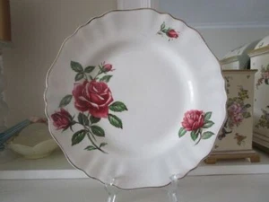 VINTAGE J & G MEAKIN DINNER DISPLAY PLATE WITH LARGE PINK ROSE DESIGN - Bild 1 von 8