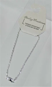 Bracciale in corda taglio diamante argento sterling nuovo - Foto 1 di 3