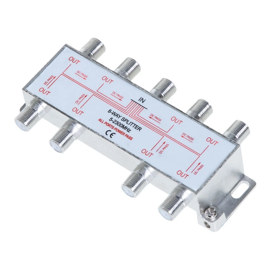 8-Way Coaxial Cable Splitter 5-2300 MHz for RG6 RG59 TV Antenna Multi-Pack LOT - Image 1 of 4