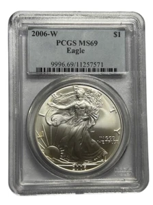 PCGS 2006 W MS69 American Silver Eagle S$1 9996 - Picture 1 of 2