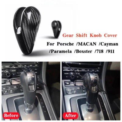 Real Carbon Fiber Style Shift Cover Trim Accessories Fits Porsche 911 718 Cayman Foto 1 de 4