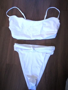 NWOT ASOS Swimsuit Womens 8  White Bikini High Hip 2 Piece - Picture 1 of 10