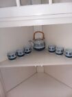 Lot /7 Omc Japan Blue Pattern Teapot With Six Tea Cups Excellent Condition!