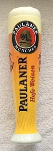 PAULANER MUNCHEN HEFE-WEIZEN FIGURAL GLASS OF BEER TAP HANDLE RARE OKTOBERFEST - Picture 1 of 4