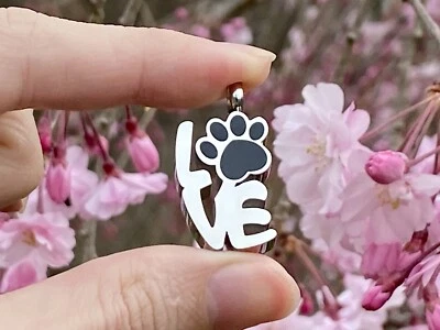 Joyería de cremación para mascotas AMOR estampado de pata colgante urna sostiene cenizas perro gato ceniza crema Foto 1 de 4