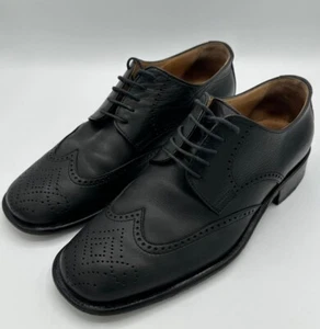 Zapatos de cuero hechos a mano F. Boldrin - negro, estilo brogue, talla 42,5 para hombre - Imagen 1 de 11