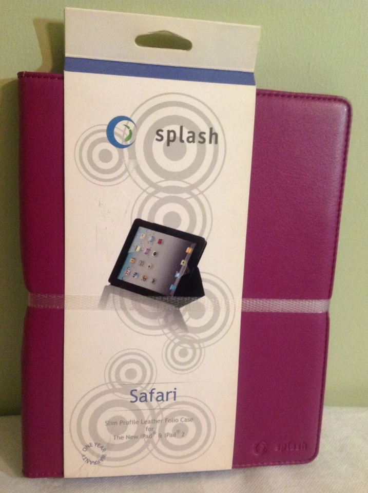 Splash Safari Slim Profile Purple Leather Folio Case for IPad & IPad 2 Sealed  Foto 1 de 3