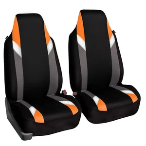 Supreme Modernistic High Back Pair Bucket Car Auto SUV Covers Orange Black - Bild 1 von 4