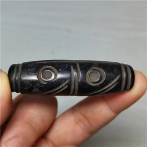 30g Antik Alt Tibet Dzi Perlen Old Meteorit Amulett gzi Hängeperle z796 - Bild 1 von 7