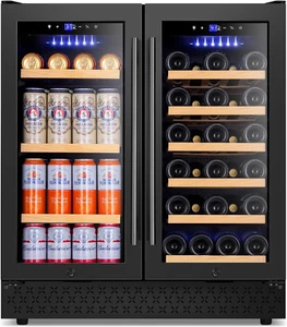 30 Inch Wine and Beverage Refrigerator, Dual Zone Wine Beverage Cooler 30" with - Picture 1 of 9