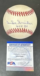 Duke Snider Signed Official NL Baseball Dodgers HOF 80 Mint Autograph PSA COA - Picture 1 of 10