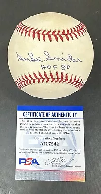 Duke Snider Signed Official NL Baseball Dodgers HOF 80 Mint Autograph PSA COA - Image 1 of 4